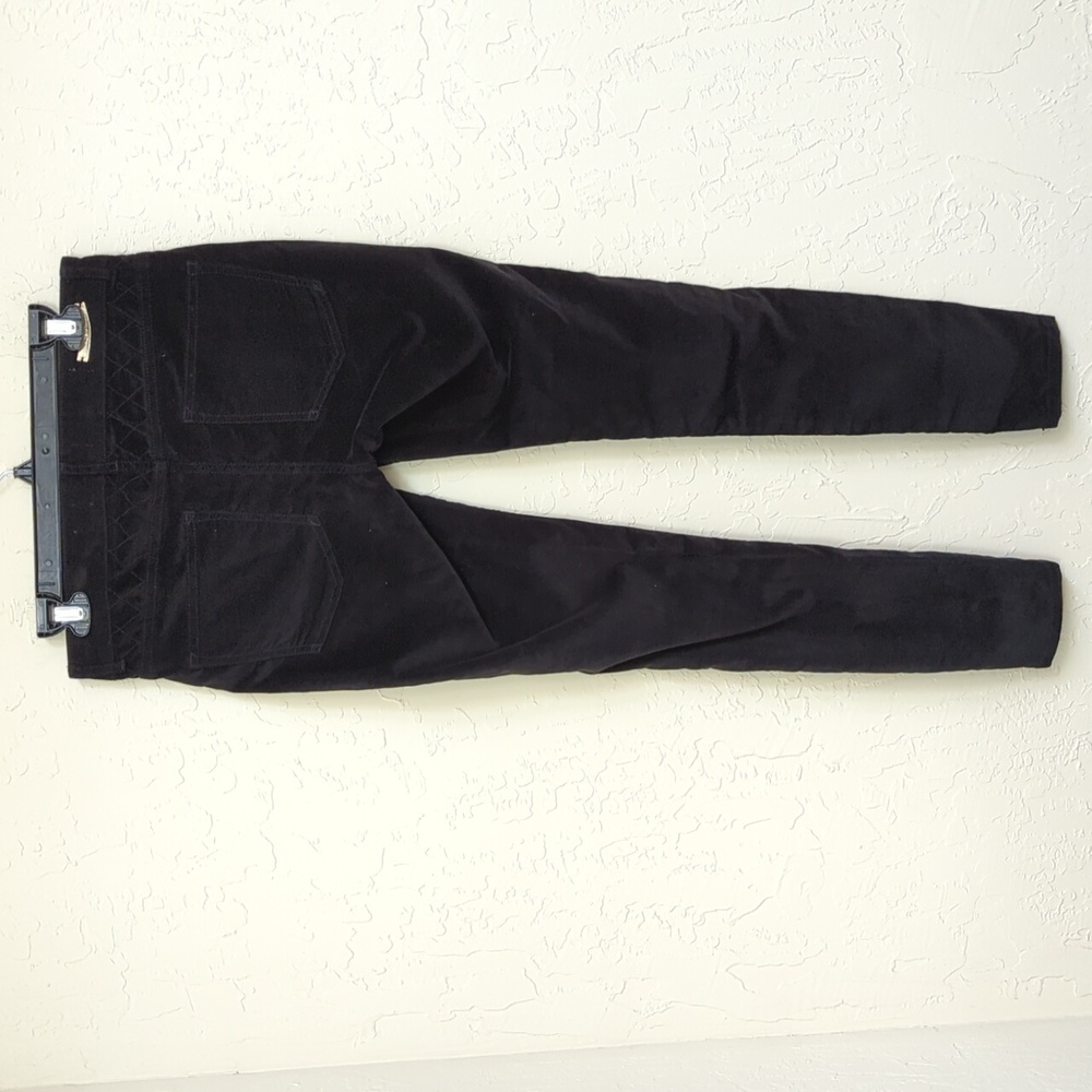 Anthropologie Pilcro Black Serif Skinny Velvet Ankle Pants Size 27 - Picture 5 of 13